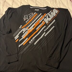 NWOT Fox KTM Men's Black and Orange Long Sleeve Tee size XL